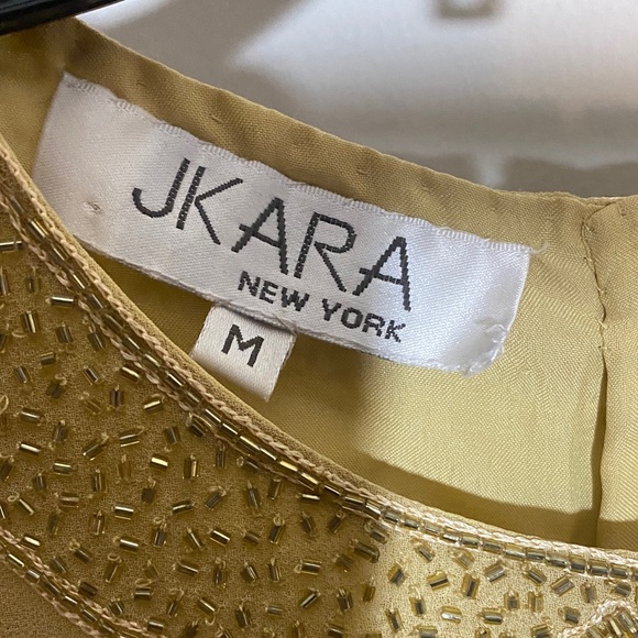 J Kara Embellished Gold Sleeveless Top - Picture 2 of 3